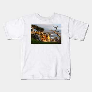 Carmel California coastal view Kids T-Shirt